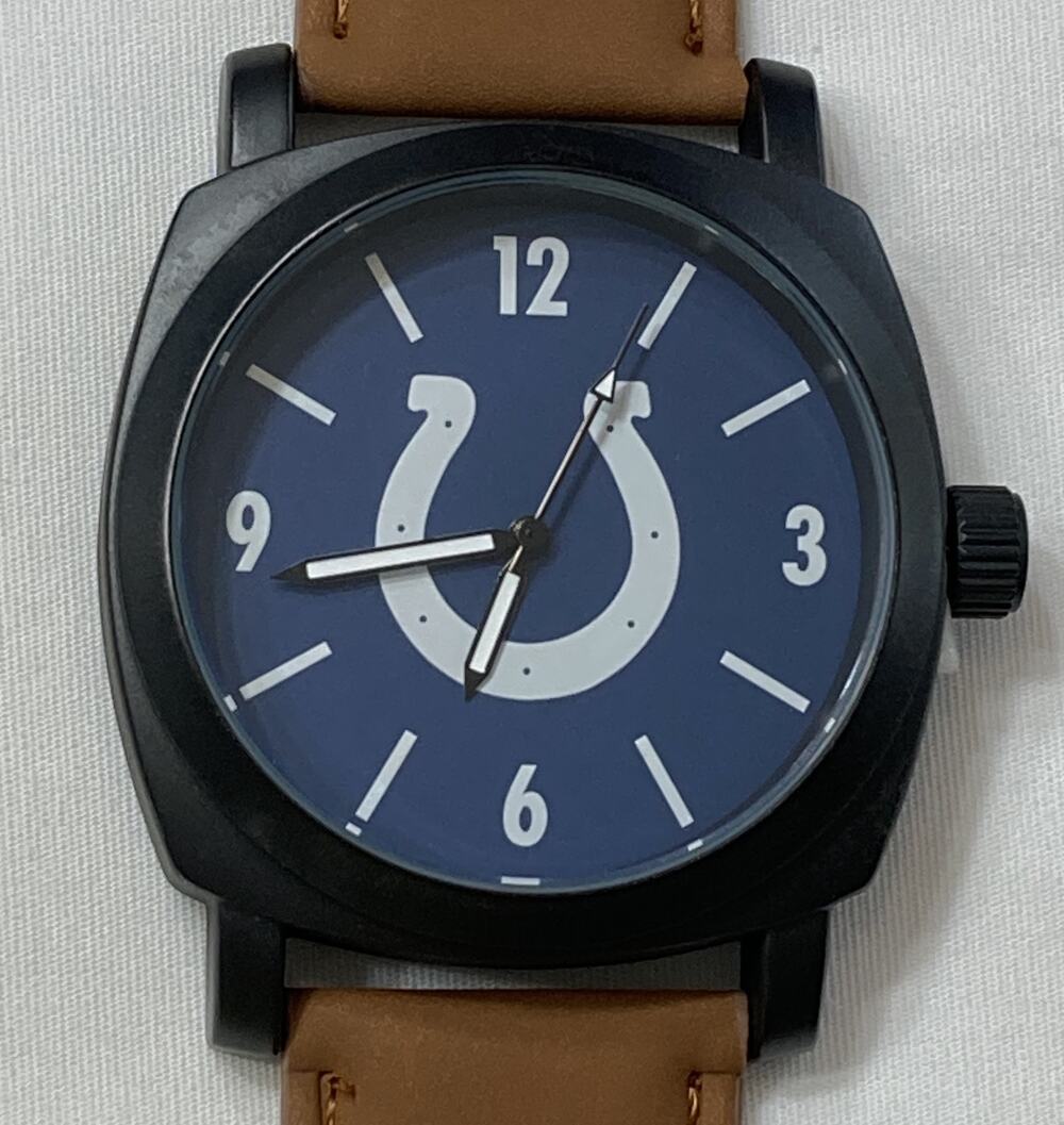Indianapolis Colts Men's Sparo The Knight Series Brown Leather Strap Watch
